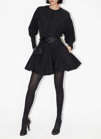 Cotton poplin skater dress - Black Alaïa