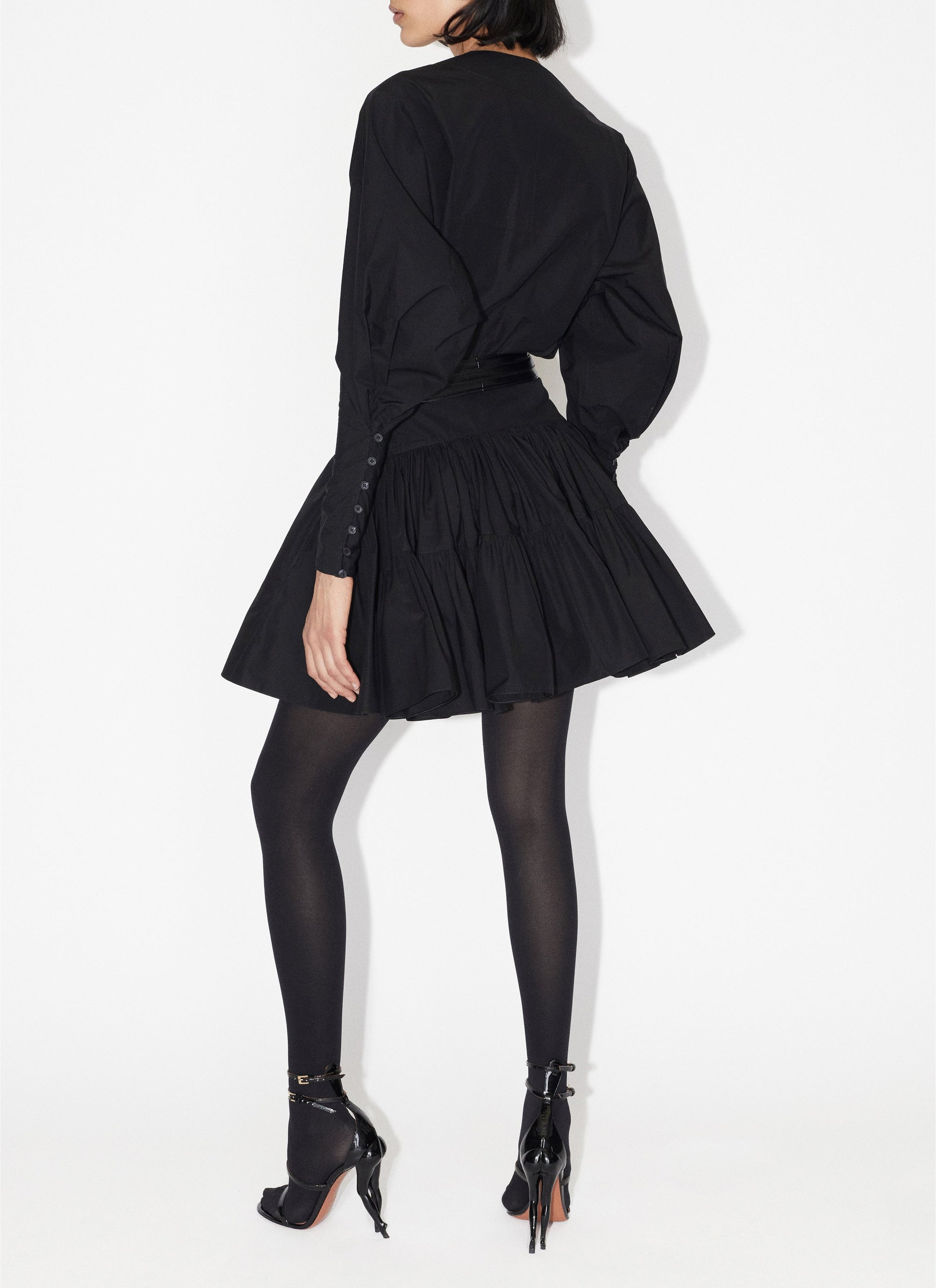 Cotton poplin skater dress - Black Alaïa