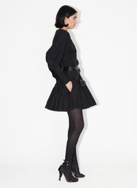 Cotton poplin skater dress - Black Alaïa