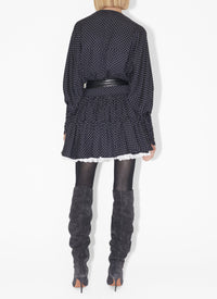Robe patineuse à pois en soie - Nuit & Vanille
