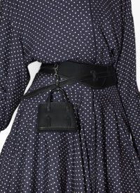Robe patineuse à pois en soie - Nuit & Vanille