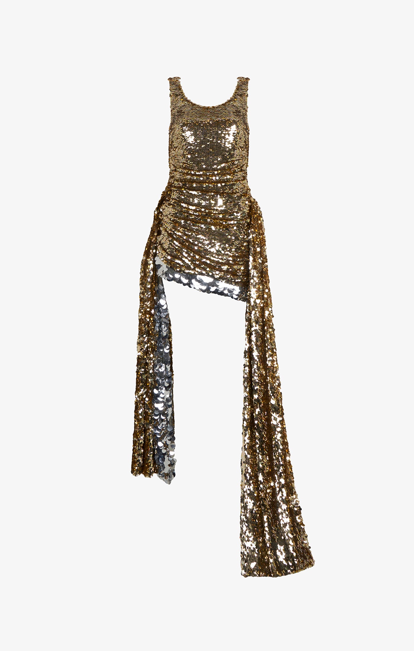 Robe courte à sequins bicolores - Or & Argent
