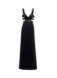 Robe fluide à soutien-gorge intégré - Noir Alaïa