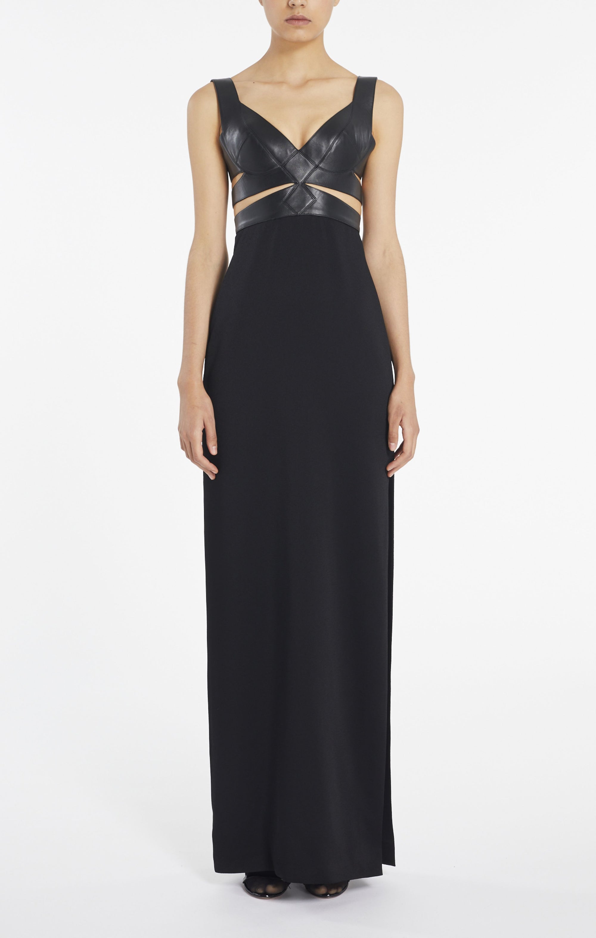 Robe fluide à soutien-gorge intégré - Noir Alaïa