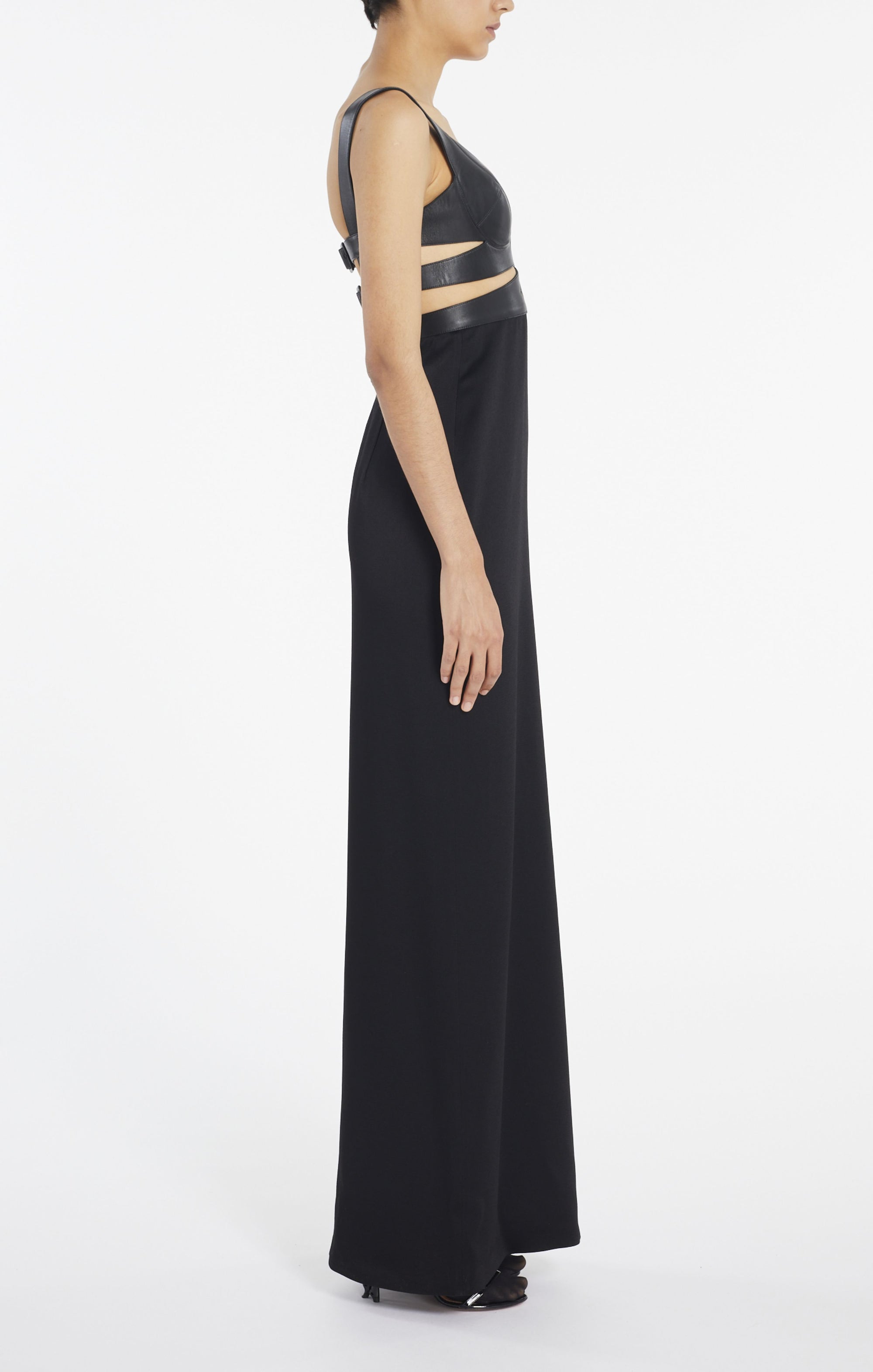 Robe fluide à soutien-gorge intégré - Noir Alaïa
