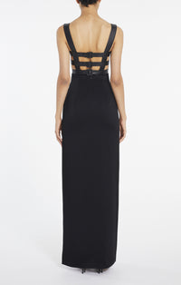 Robe fluide à soutien-gorge intégré - Noir Alaïa