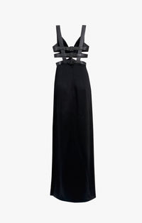 Robe fluide à soutien-gorge intégré - Noir Alaïa