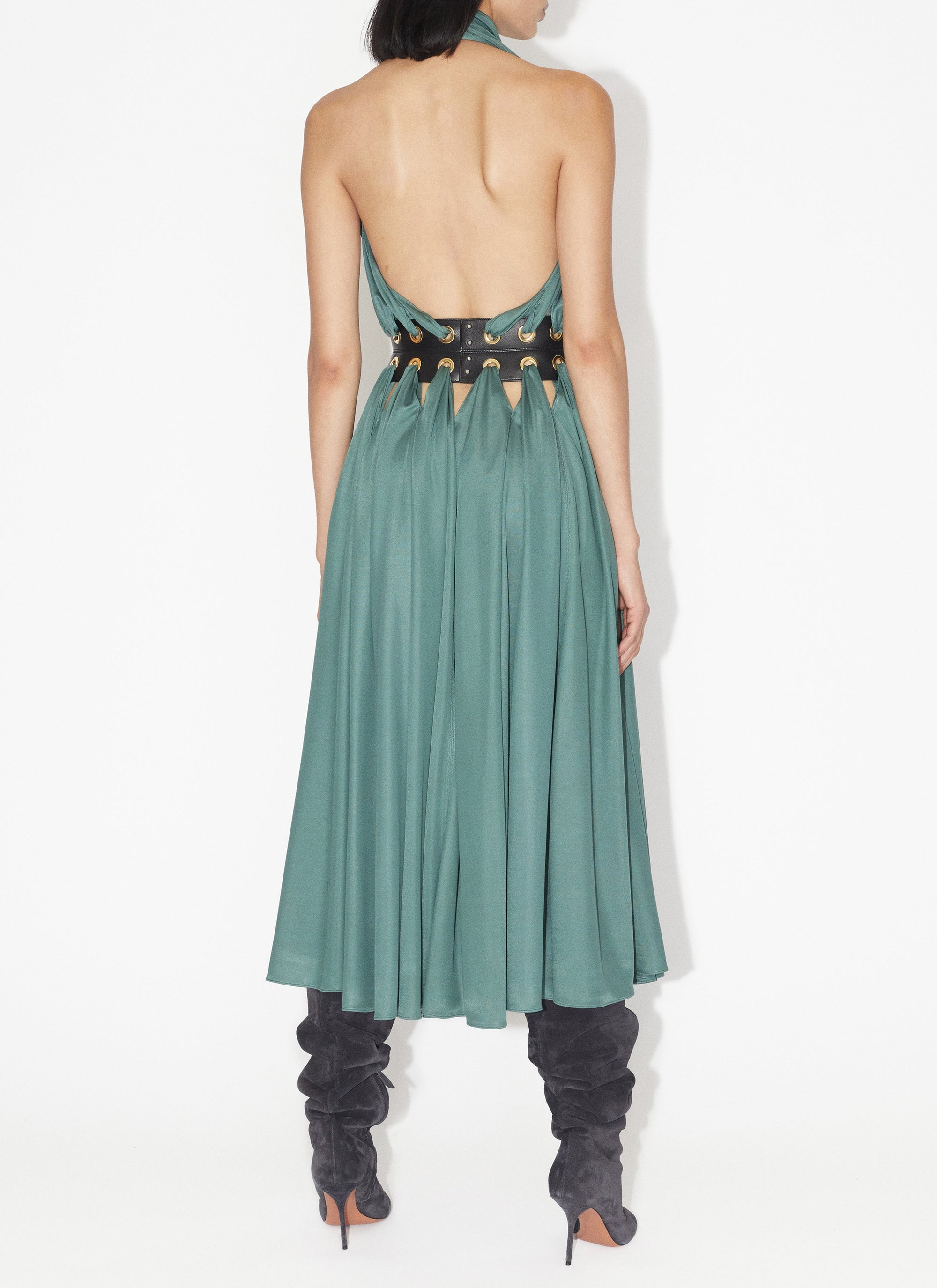 Robe mini déesse fluide - Sauge
