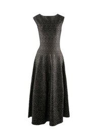 Robe longue cintrée évasée motifs contrastés - Noir & Or