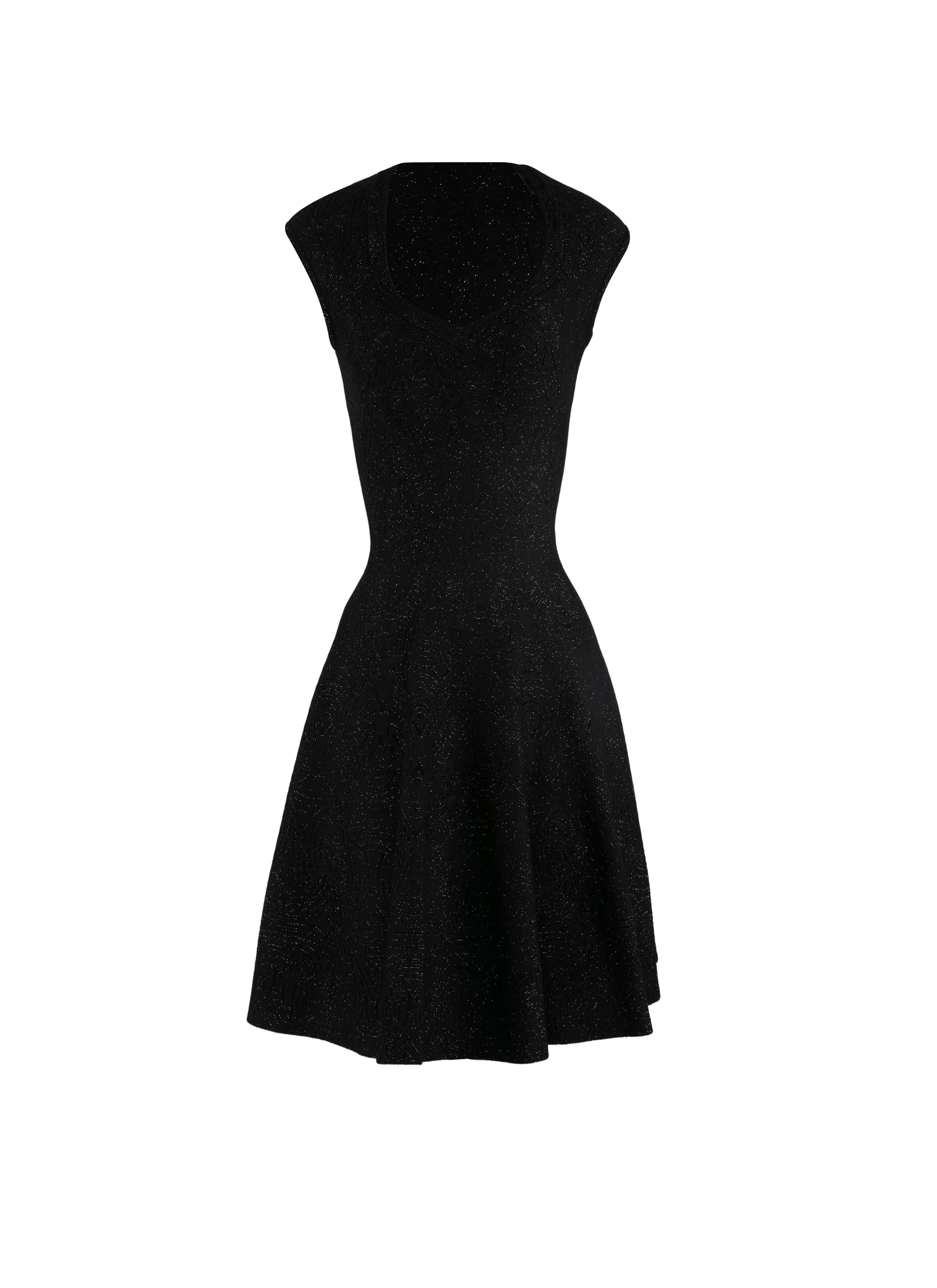 Graphic flared dress - Black & Orange