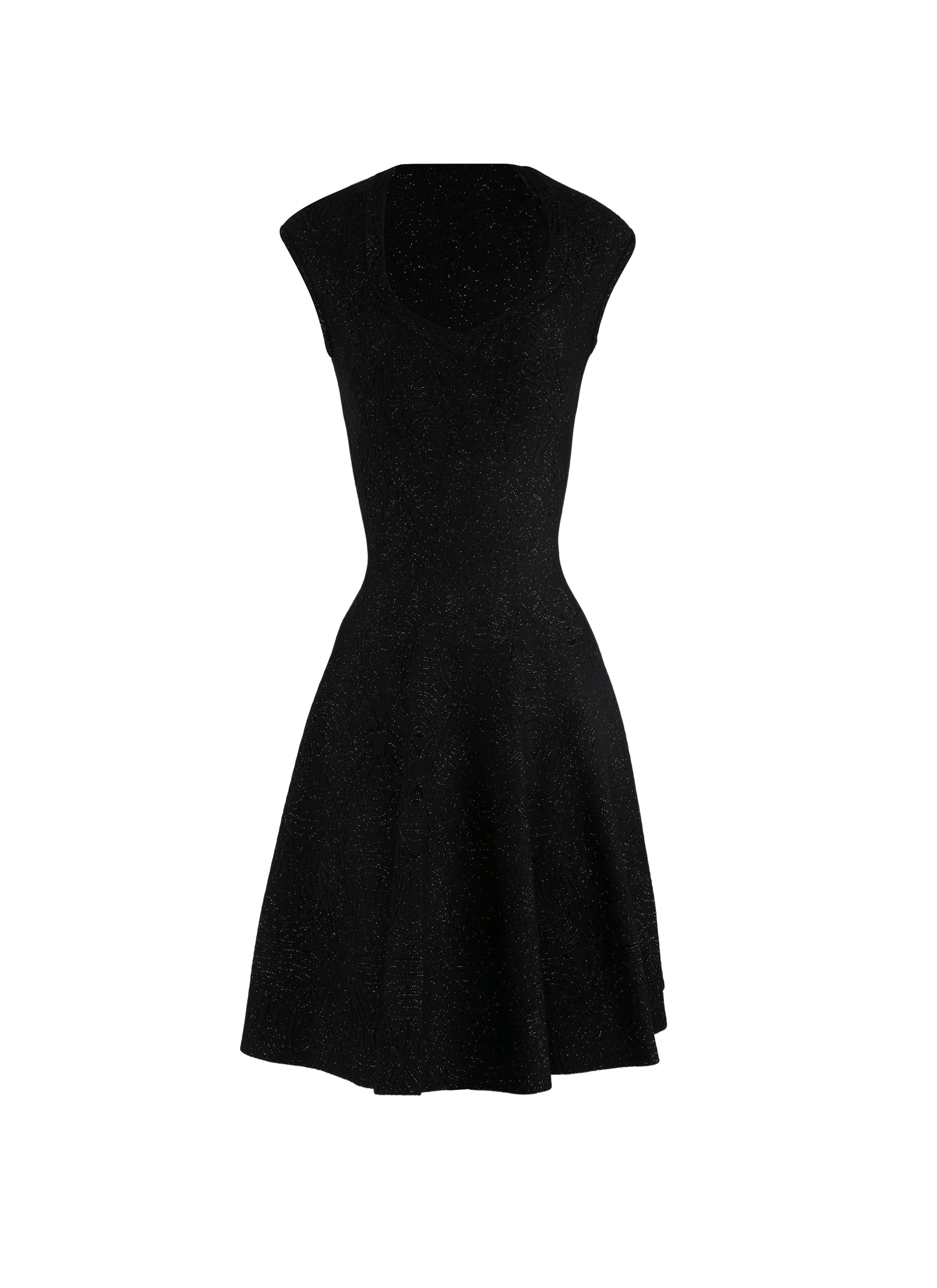 Robe évasée à motif graphique - Noir Brillant