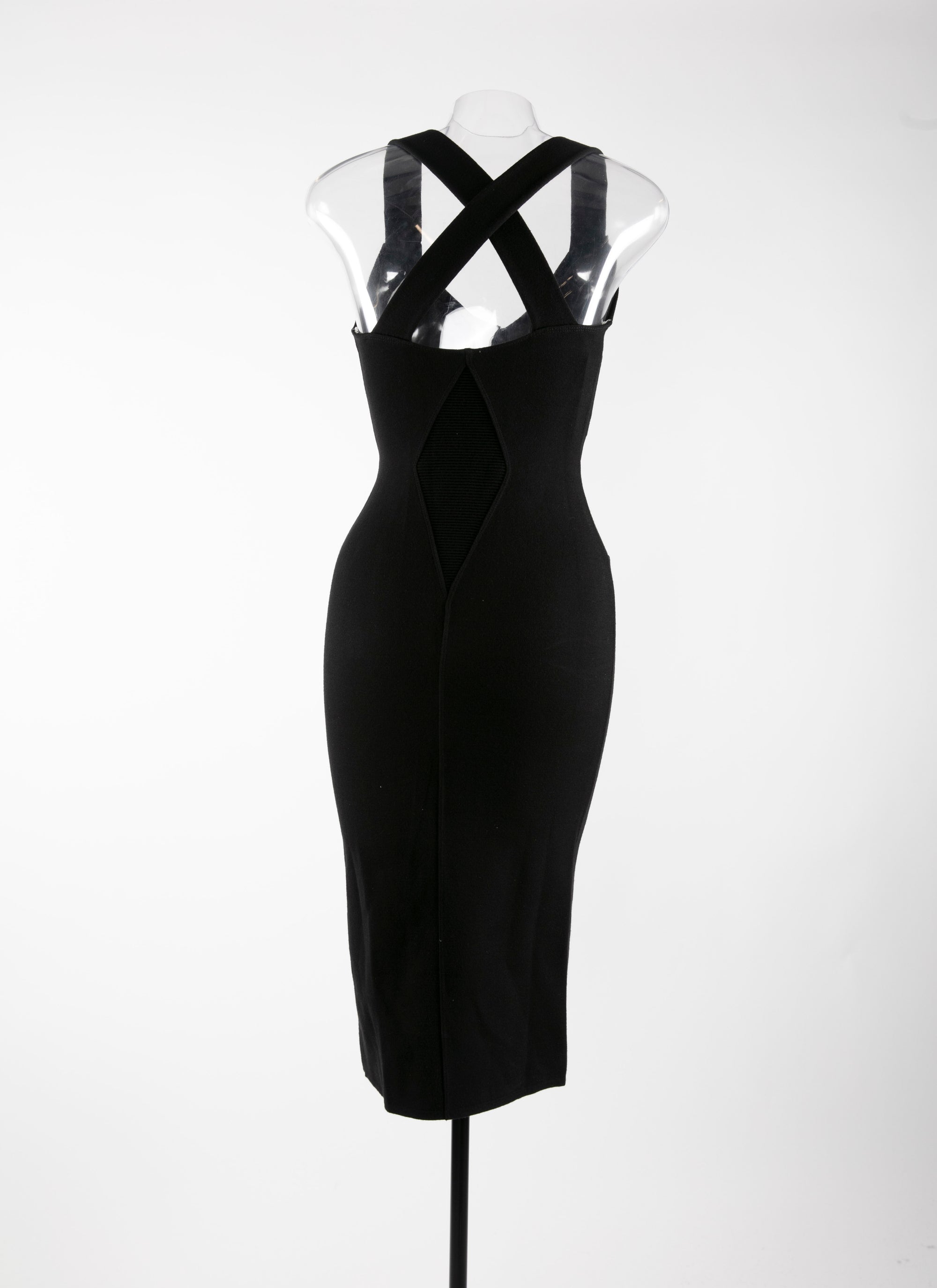 Wool double-breasted midi dress - Black intense