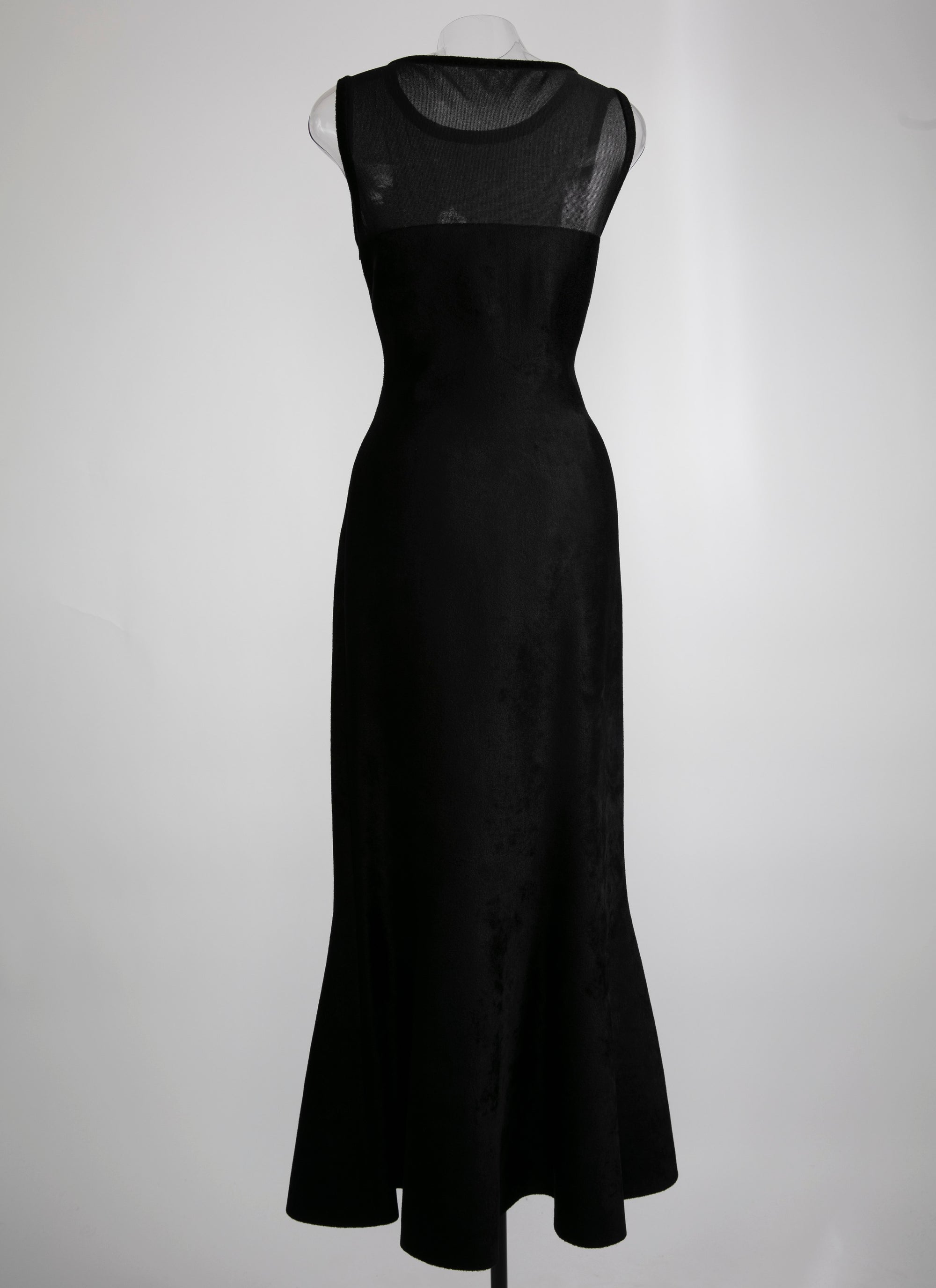 Sleeveless sheer bust flared maxi dress - Black intense