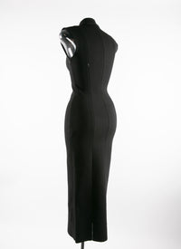 Robe longue en laine - Noir