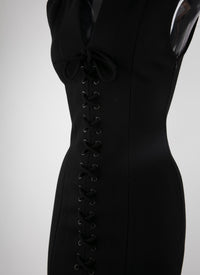 Robe longue en laine - Noir