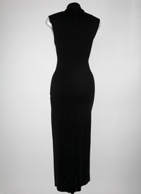 Robe longue en laine - Noir