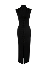 Robe longue en laine - Noir