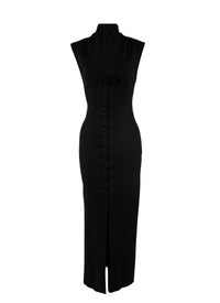 Wool maxi dress - Black