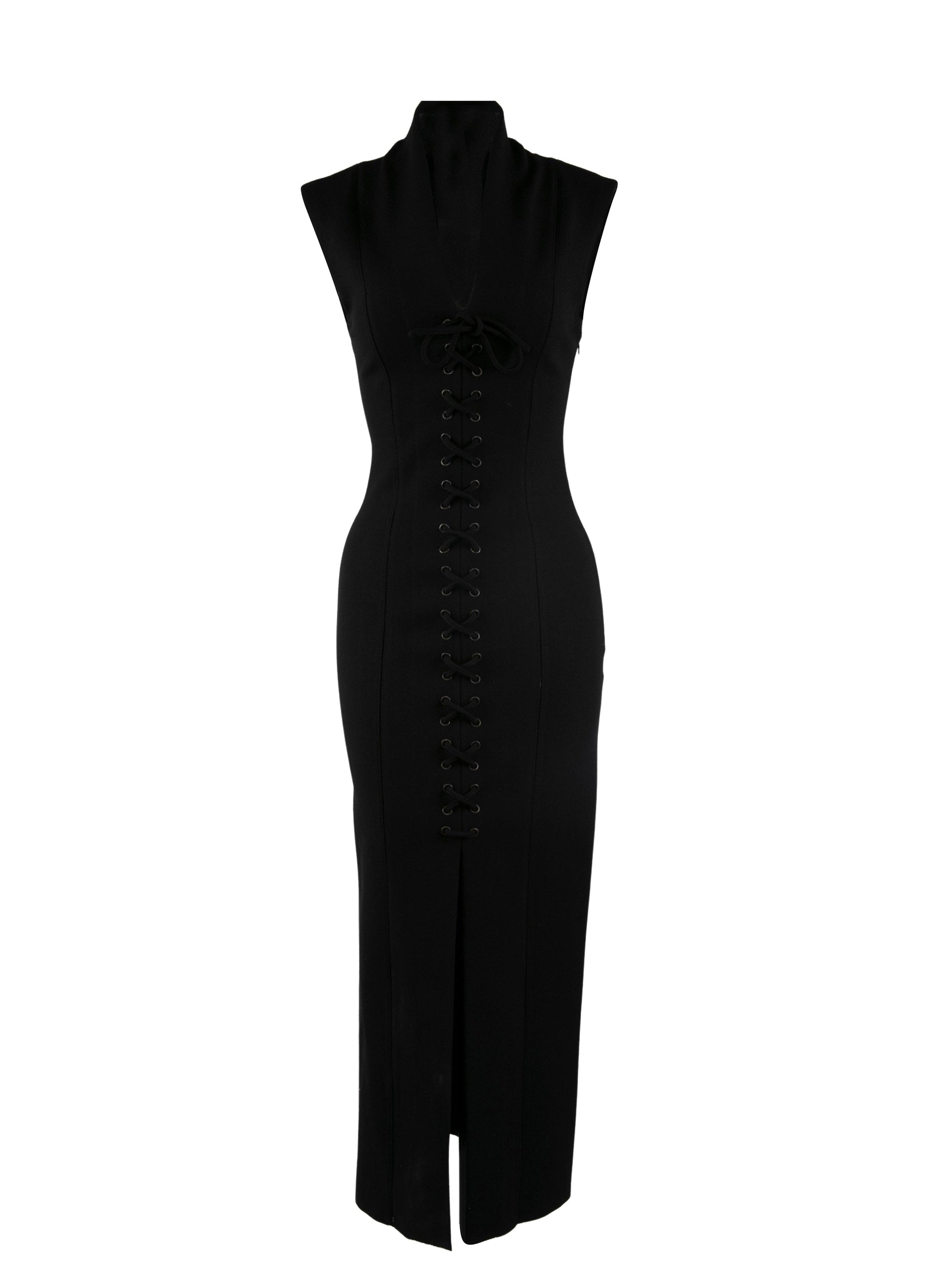 Wool maxi dress - Black