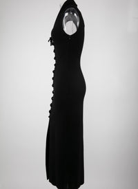 Robe longue en laine - Noir