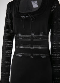 Robe longue à manches longues - Noir