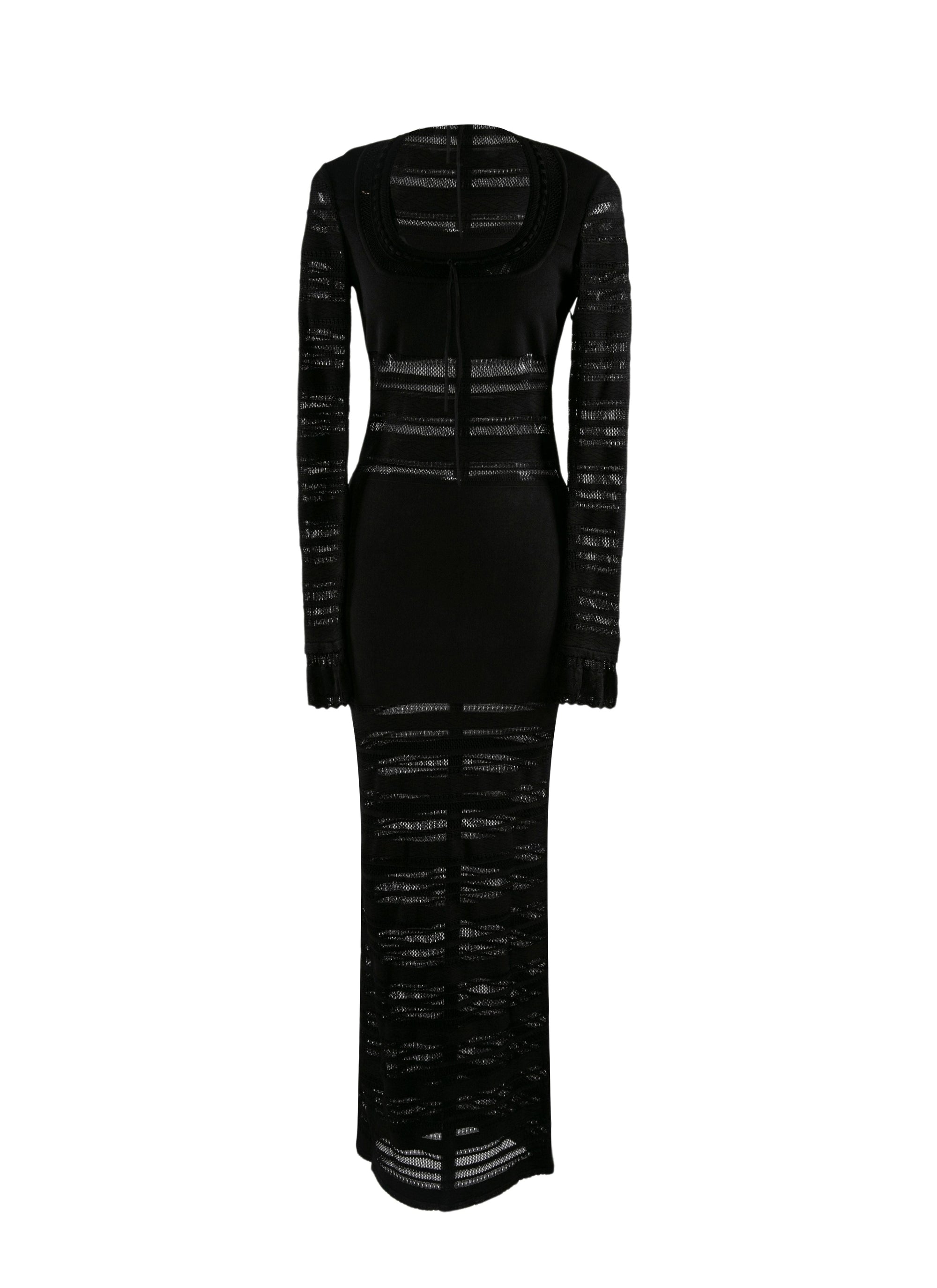 Robe longue à manches longues - Noir