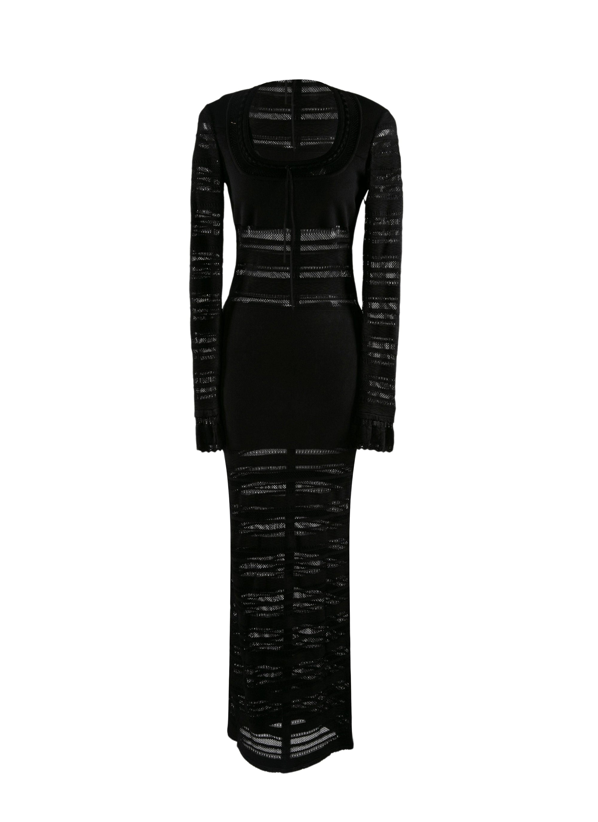 Robe longue à manches longues - Noir
