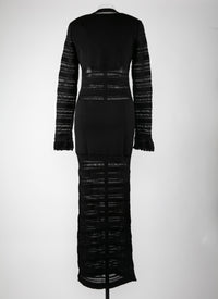 Robe longue à manches longues - Noir