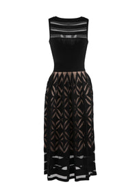 Robe longue sans manches Natte - Noir