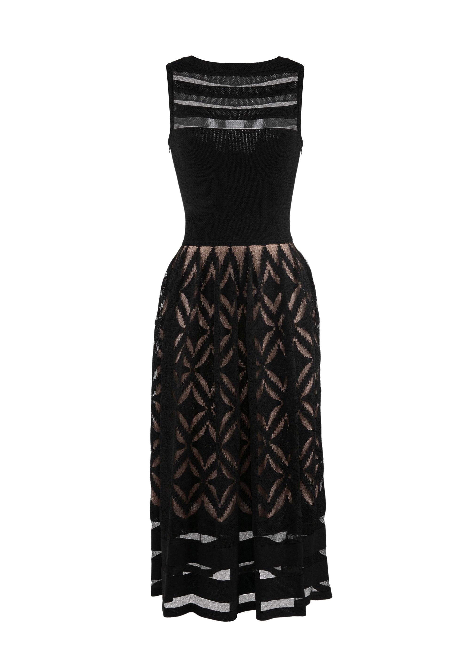 Robe longue sans manches Natte - Noir