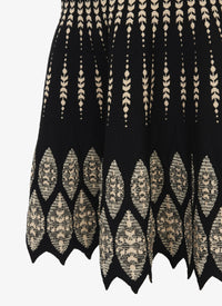 Robe courte évasée - Noir & Beige