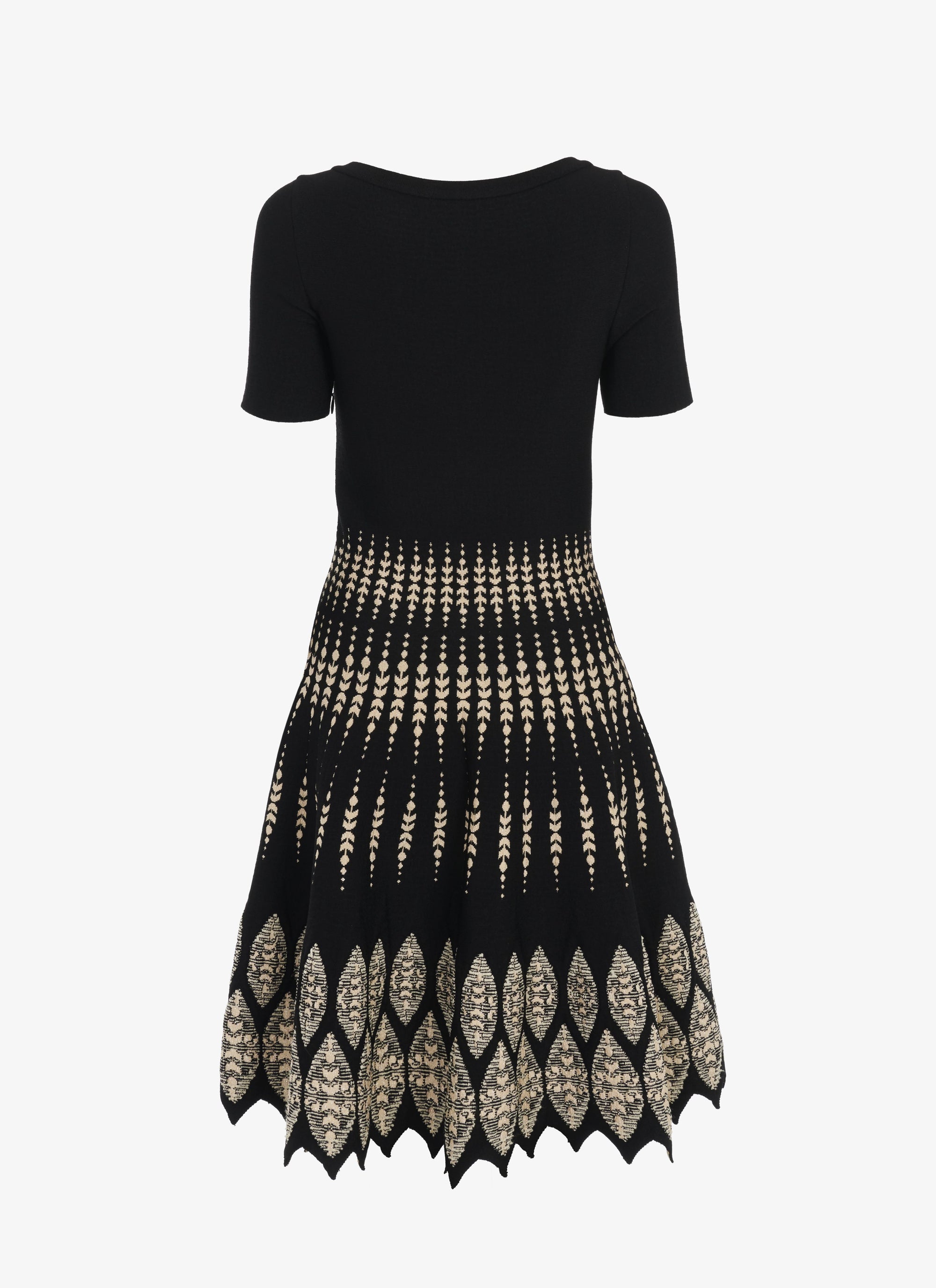Robe courte évasée - Noir & Beige