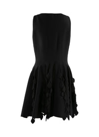 Robe courte évasée à détails empiècements sans manches - Noir