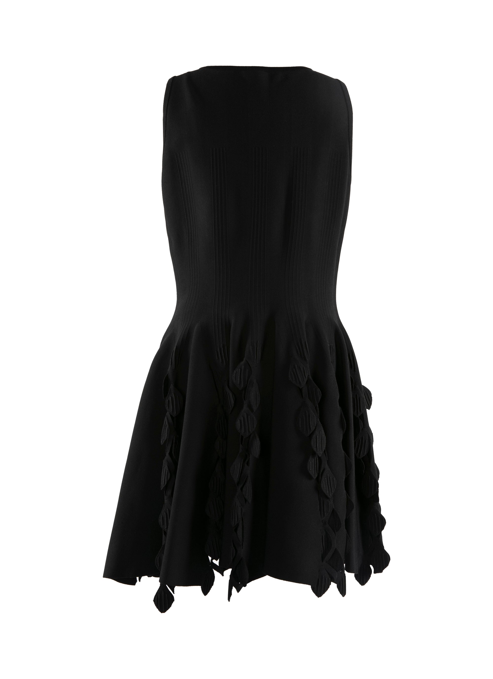 Robe courte évasée à détails empiècements sans manches - Noir