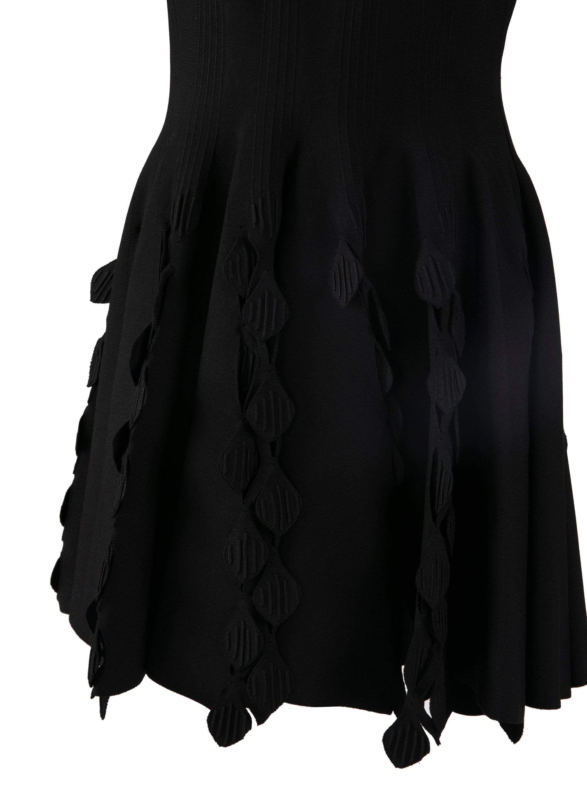 Robe courte évasée à détails empiècements sans manches - Noir