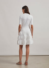 Robe polo festonnée en maille - Grenat