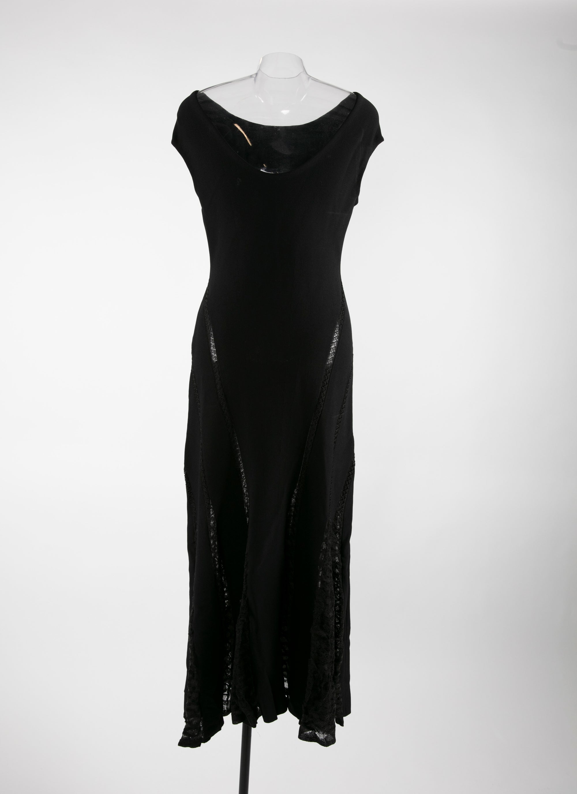 Knitted boat-neck maxi dress - Black intense