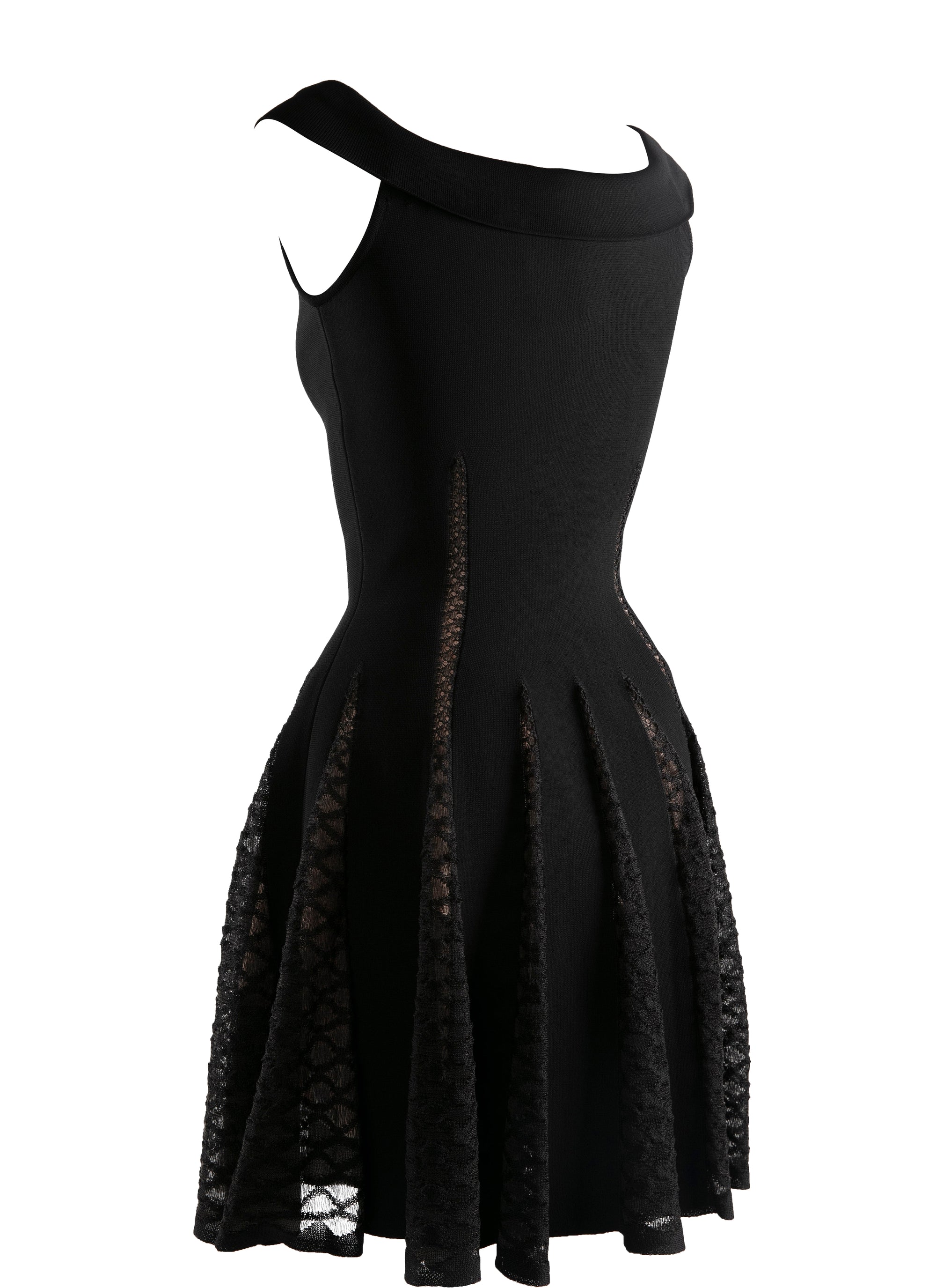 Robe courte sans manches en soie mélangée - Noir