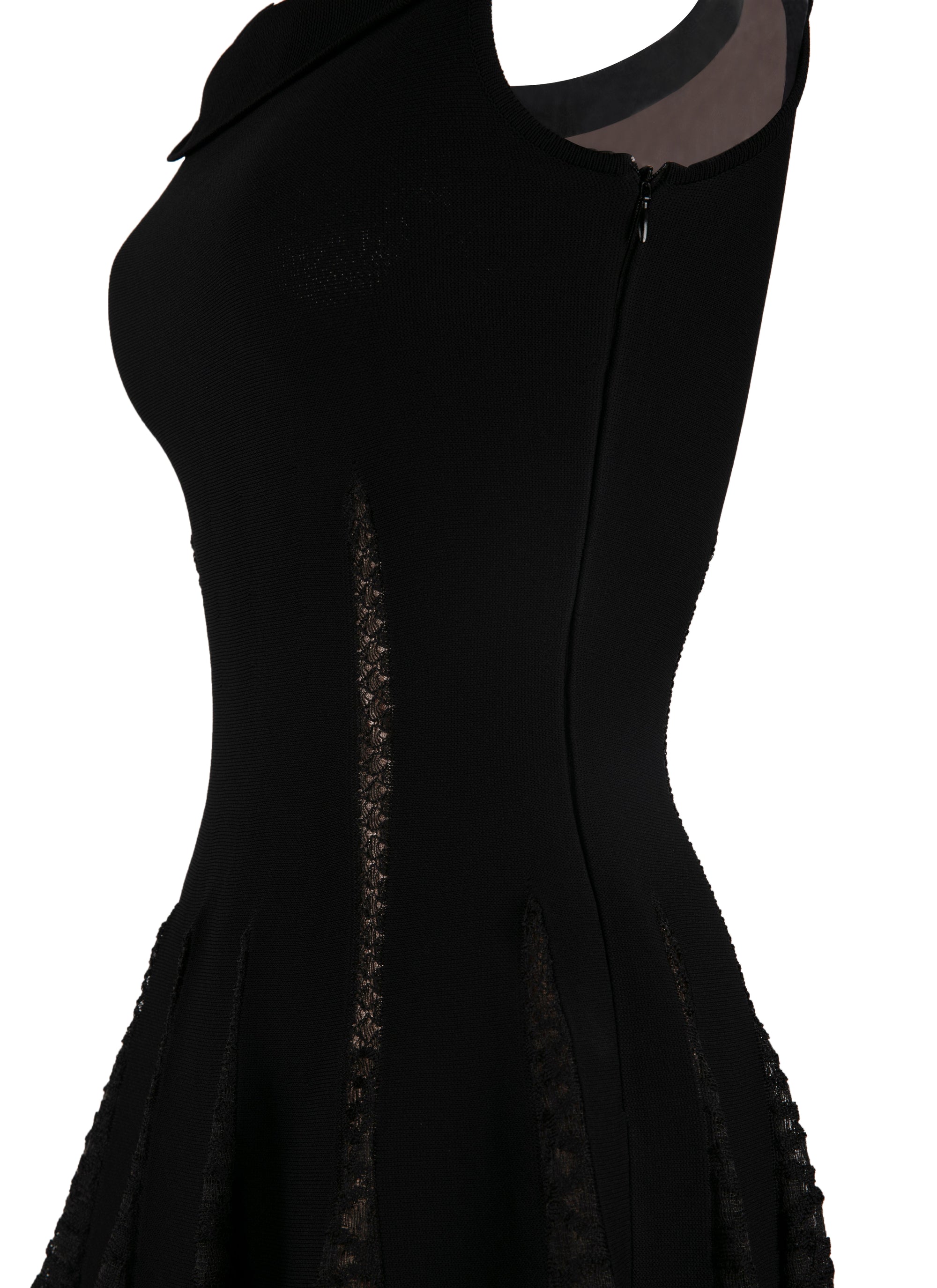Robe courte sans manches en soie mélangée - Noir
