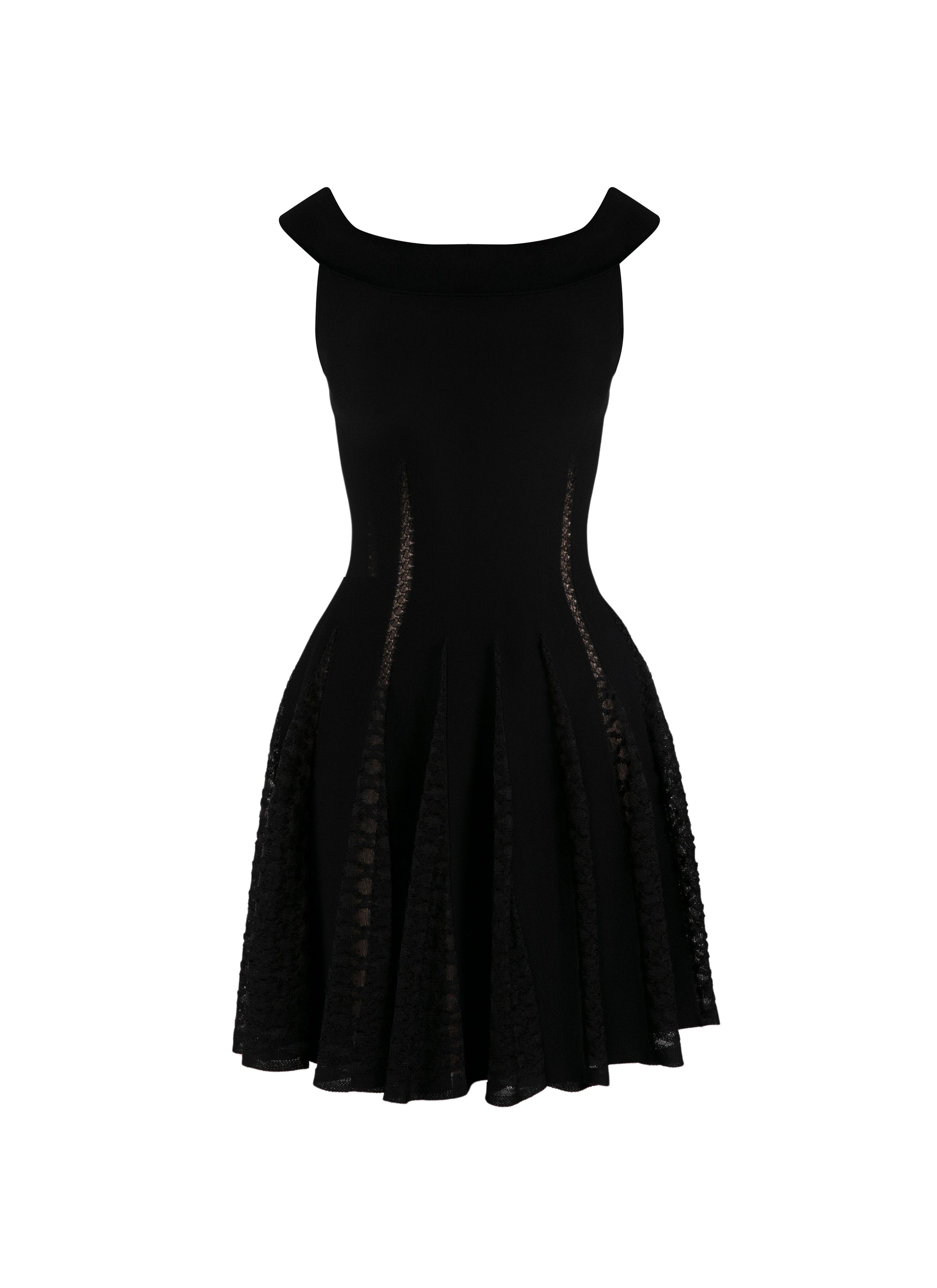 Robe courte sans manches en soie mélangée - Noir