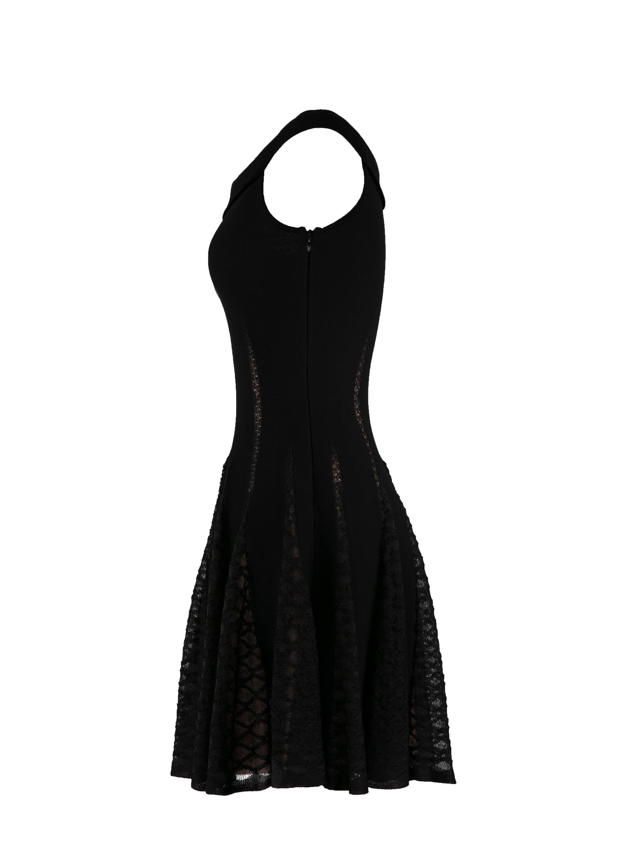 Robe courte sans manches en soie mélangée - Noir