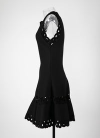 Robe courte sans manches Loden en laine - Noir