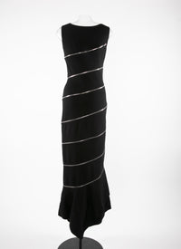 Robe gainante asymétrique zippée en laine - Noir