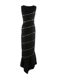 Robe gainante asymétrique zippée en laine - Noir
