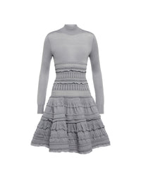Robe crinoline courte en laine - Gris