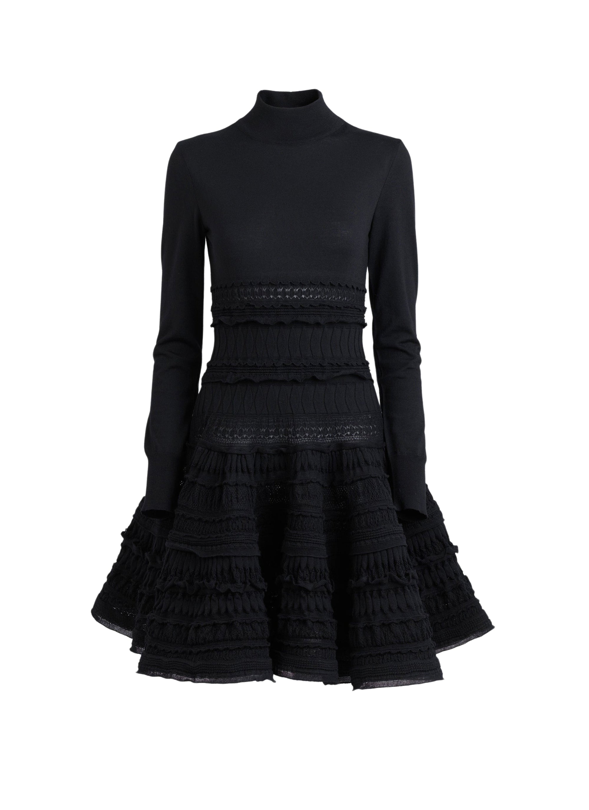 Robe crinoline courte en laine - Noir