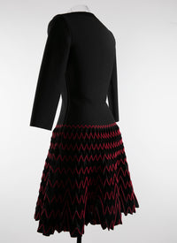Robe courte en laine - Noir & Rouge