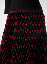Robe courte en laine - Noir & Rouge