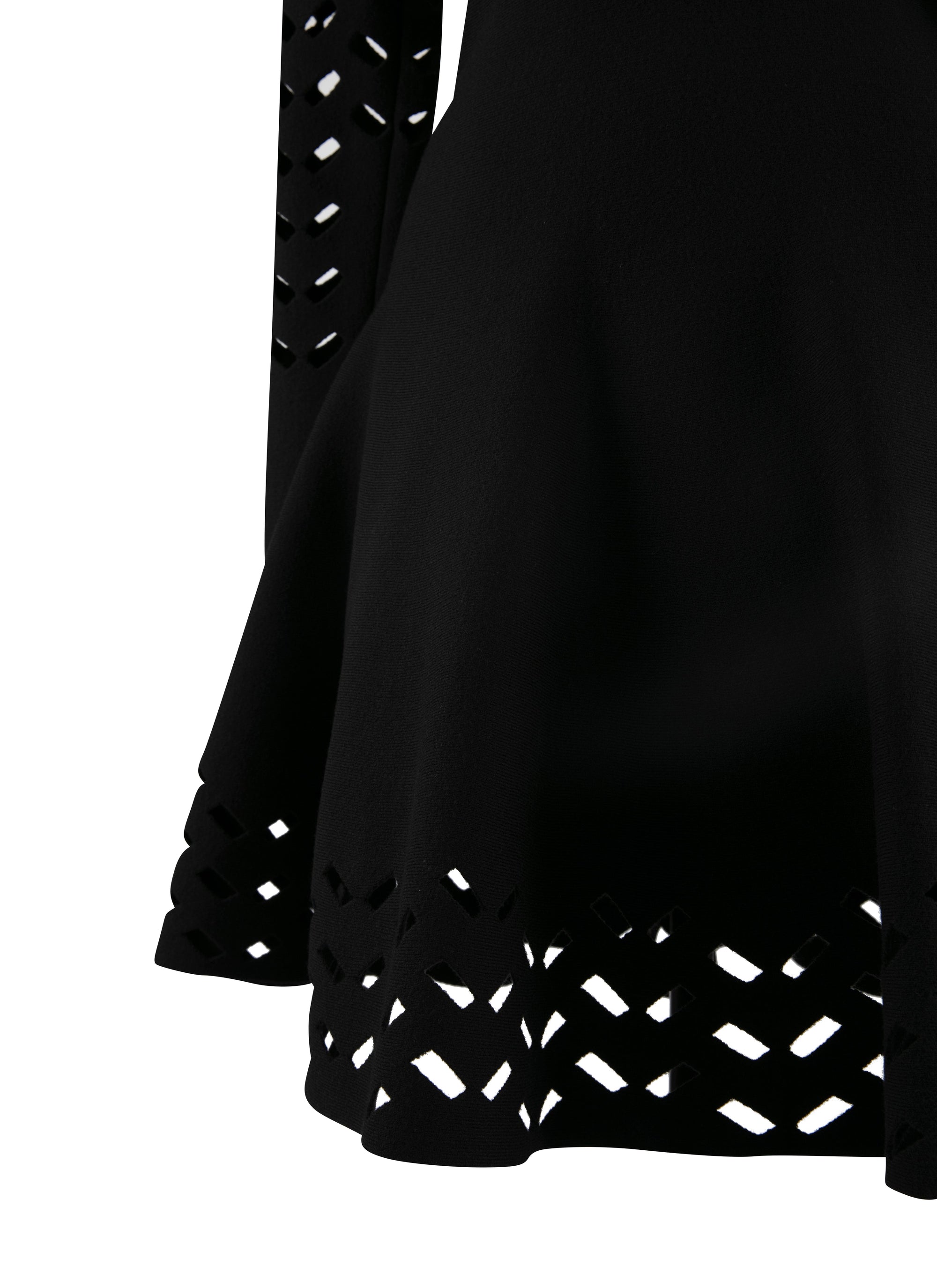 Long sleeve wool mini dress - Black