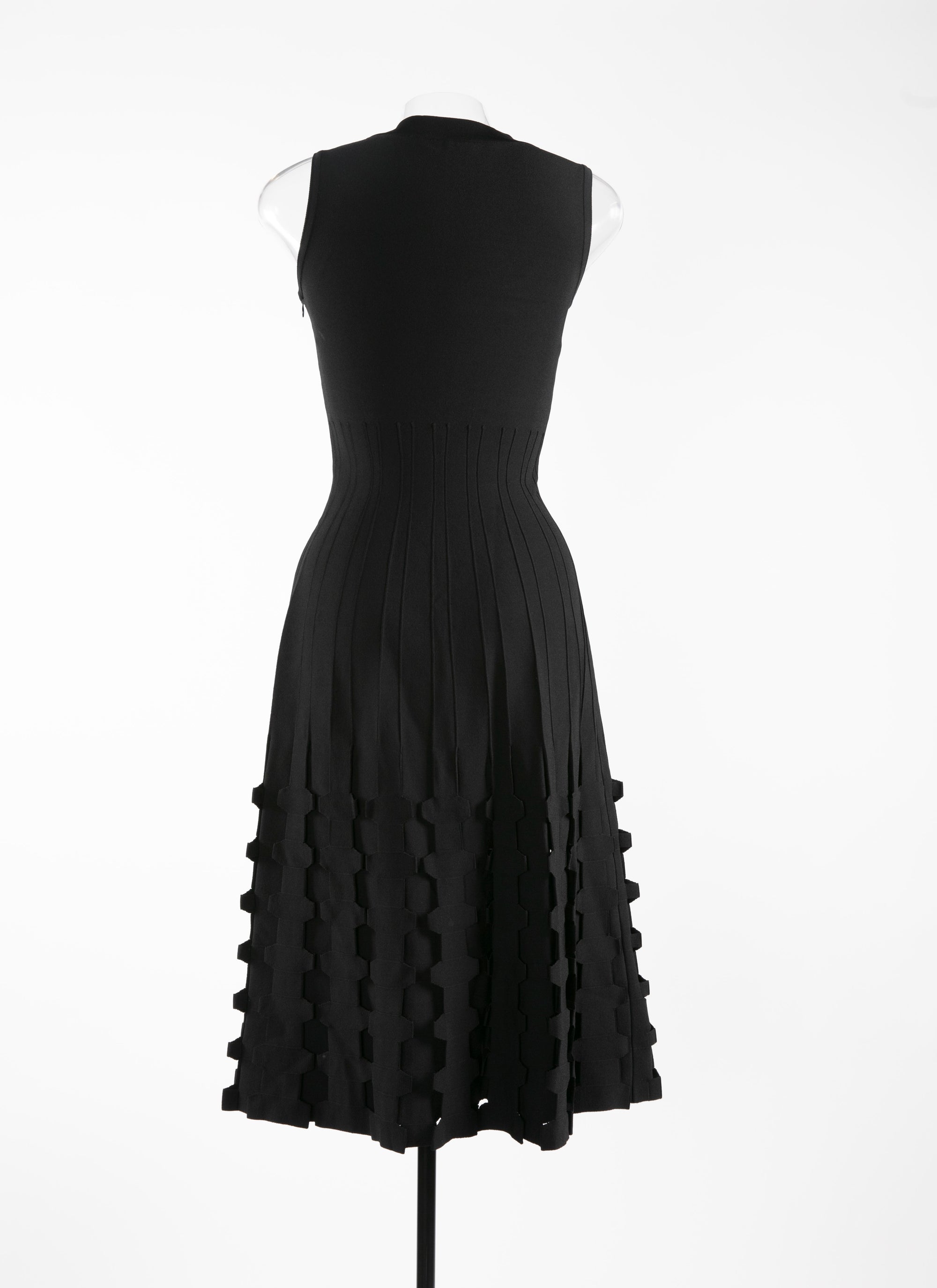 Robe midi sans manches en maille - Noir